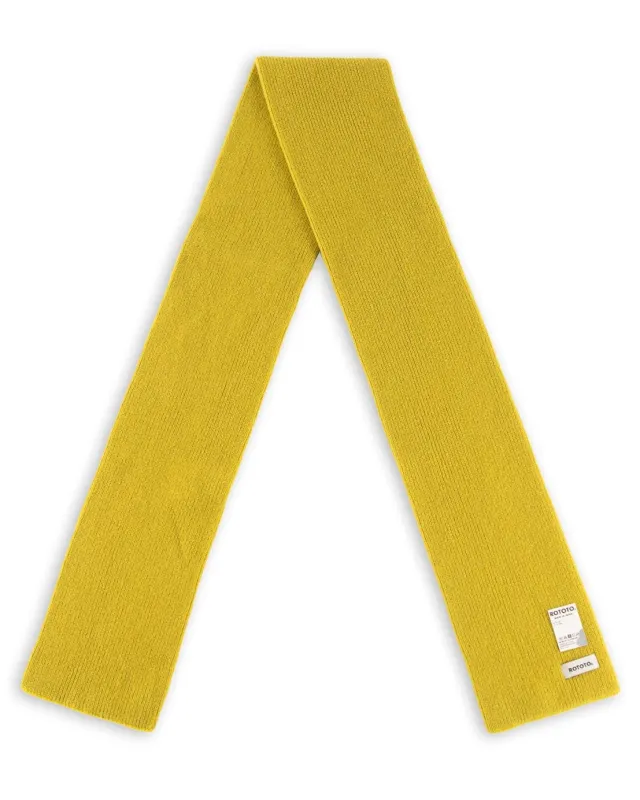 Merino Lambswool Sock Knit Scarf - Lime sold by Standard and Strange