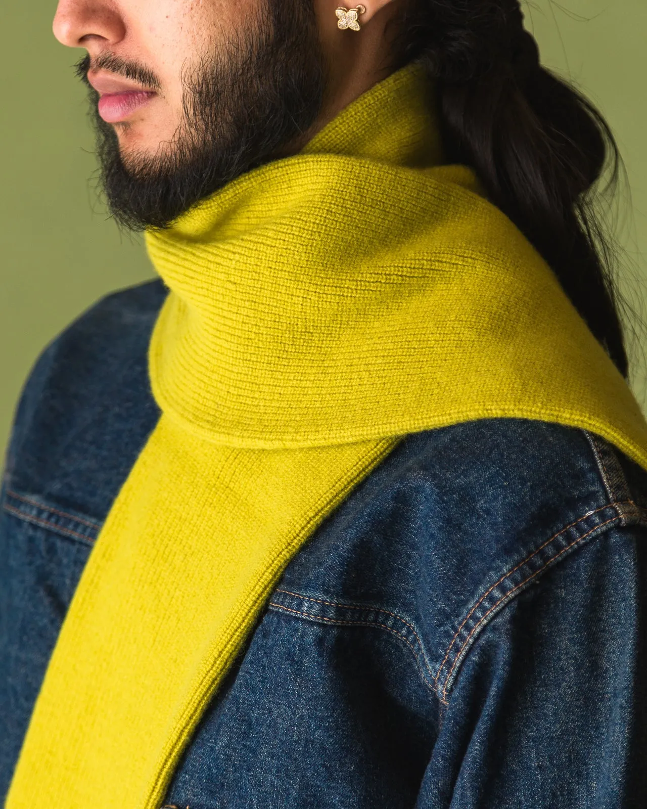 Merino Lambswool Sock Knit Scarf - Lime sold by Standard and Strange product image thumbnail 4