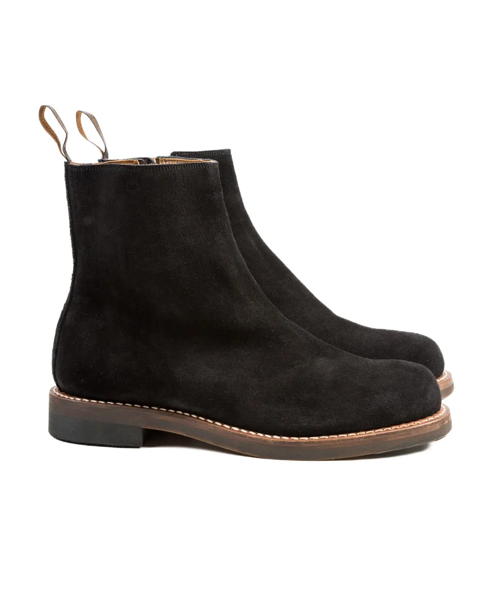 Casper Side Zip Boot - Black Oiled Suede sold by Standard and Strange