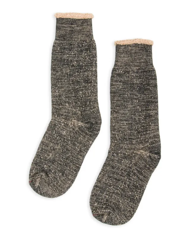 Double Face Merino/Organic Cotton Socks - Black/Brown sold by Standard and Strange