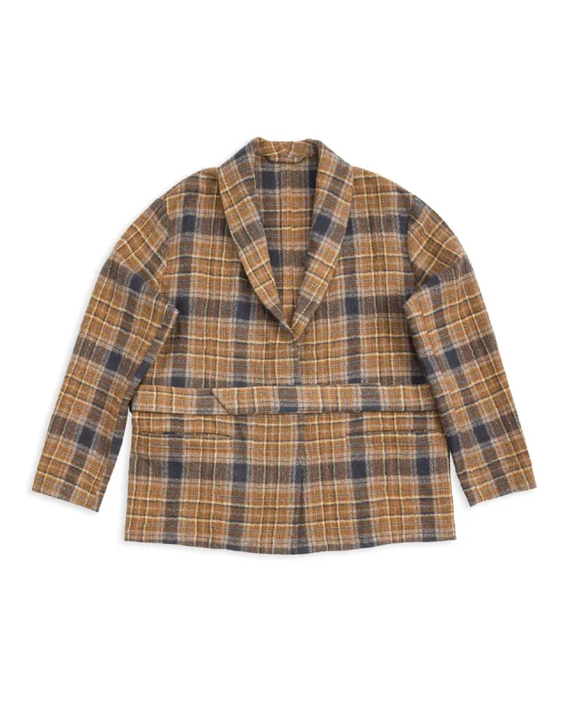 Cardigan Jacket - Chestnut Check Crepe sold by Standard and Strange