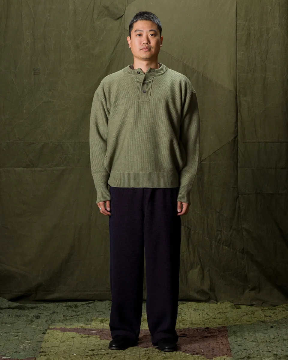 Wool Henley Neck L/S - Smoke Moss 10 sold by Standard and Strange product image thumbnail 3