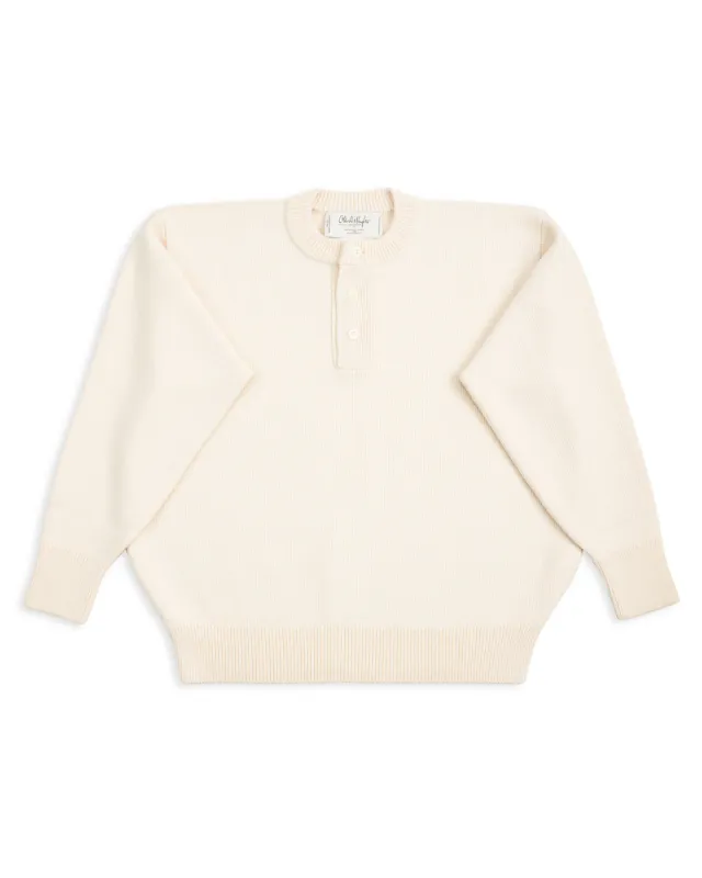 Wool Henley Neck L/S - Ecru 10 sold by Standard and Strange