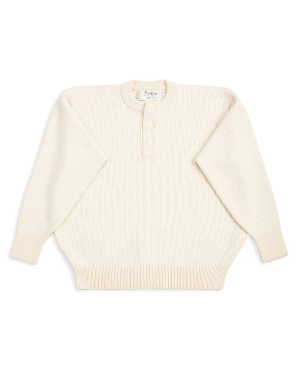 Wool Henley Neck L/S - Ecru 10 sold by Standard and Strange