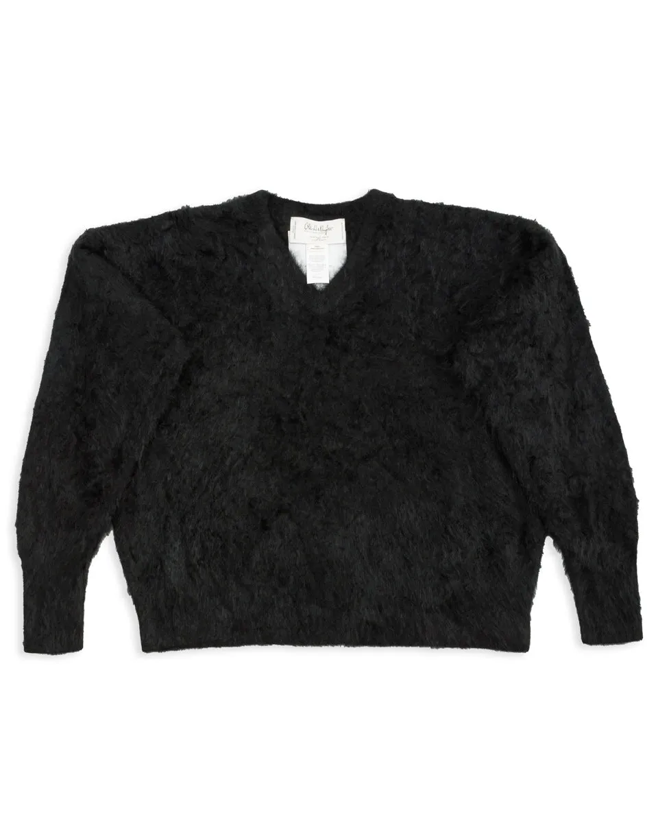 Fur Cashmere V Pullover - Black 10 sold by Standard and Strange