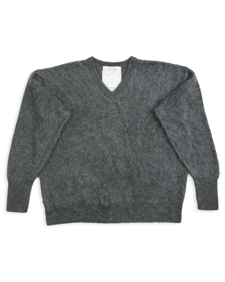 Fur Cashmere V Pullover - Charcoal sold by Standard and Strange