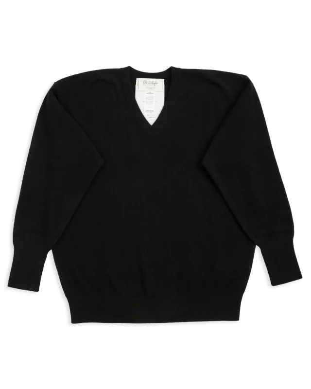 Cashmere V Pullover - Black 10 sold by Standard and Strange