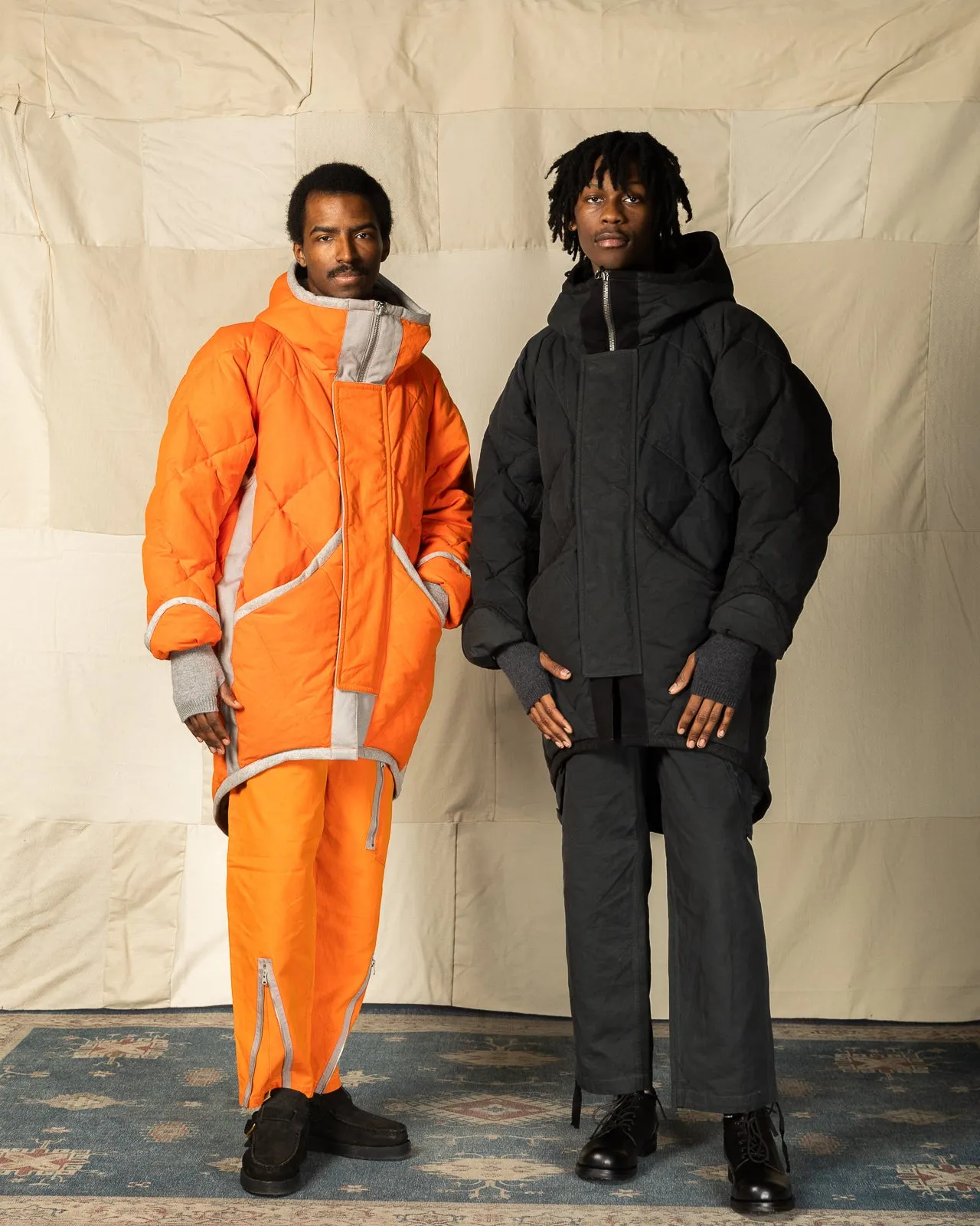 Lander Down Coat - Charcoal Halley Stevenson "Military Finish" Waxed Cotton sold by Standard and Strange product image thumbnail 5