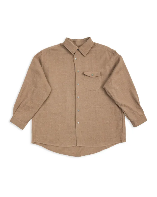 Slip On Bumpy Wool Shirt  - Chestnut Brown sold by Standard and Strange