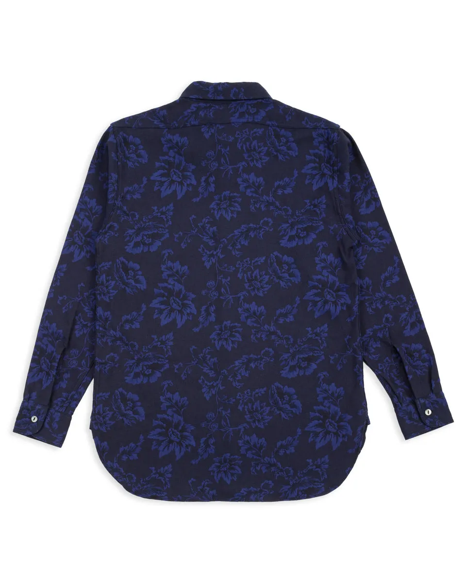 Flower Jacquard Heavy Weight Open Pocket Work Shirt - Moon Light Blue sold by Standard and Strange product image thumbnail 2