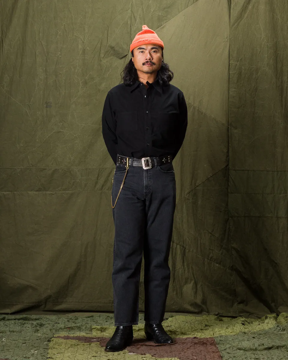 1920s Cow Boy Flannel Shirt - Midnight Black sold by Standard and Strange product image thumbnail 5