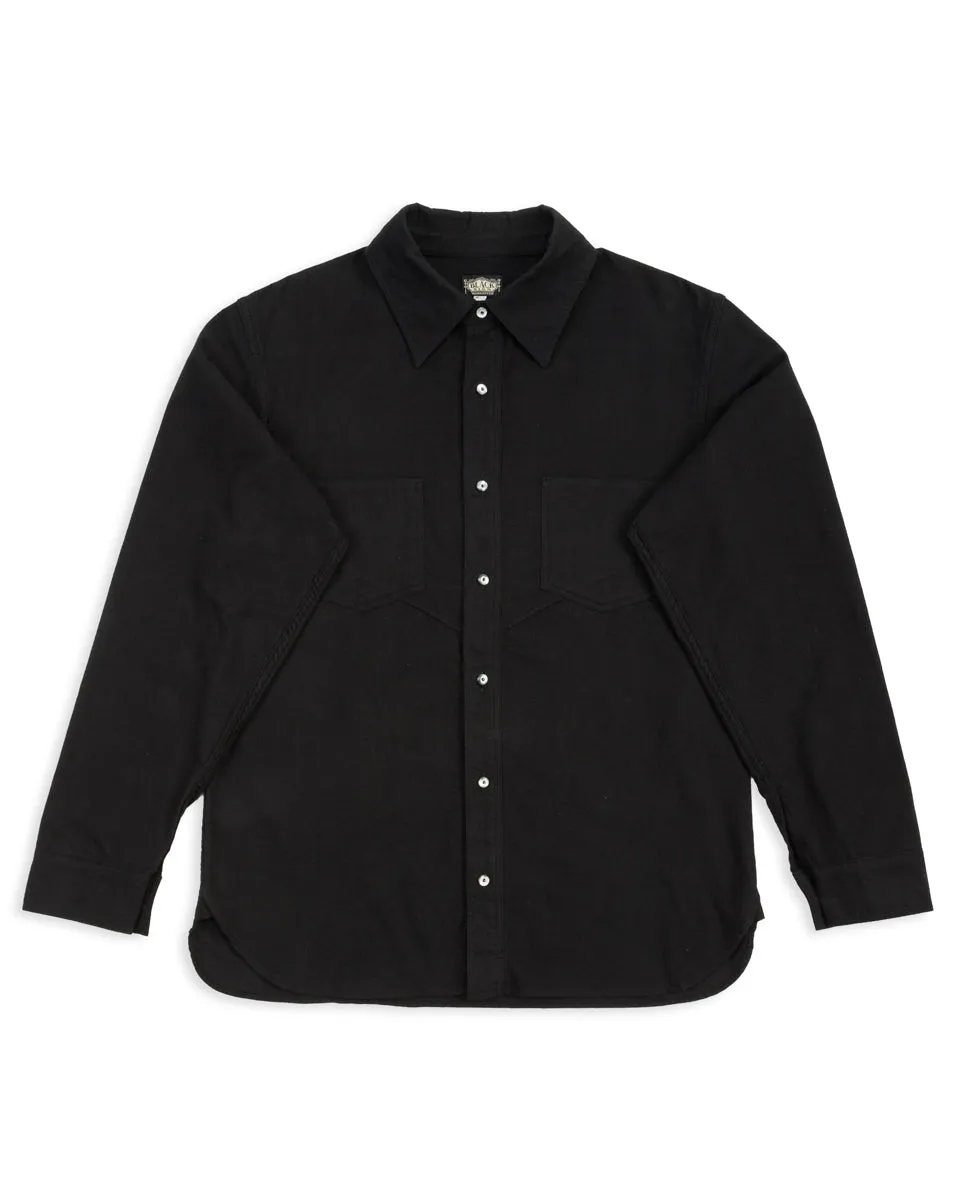 1920s Cow Boy Flannel Shirt - Midnight Black sold by Standard and Strange