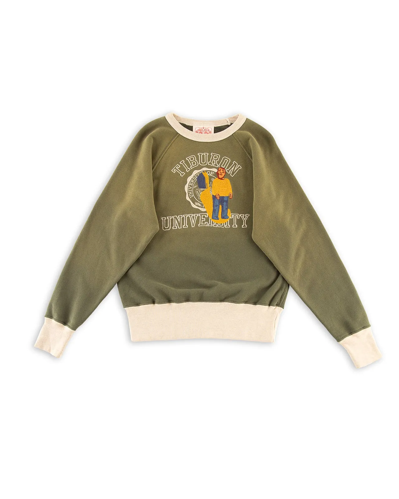 Tiburon Crewneck - Green/Oatmeal sold by Standard and Strange
