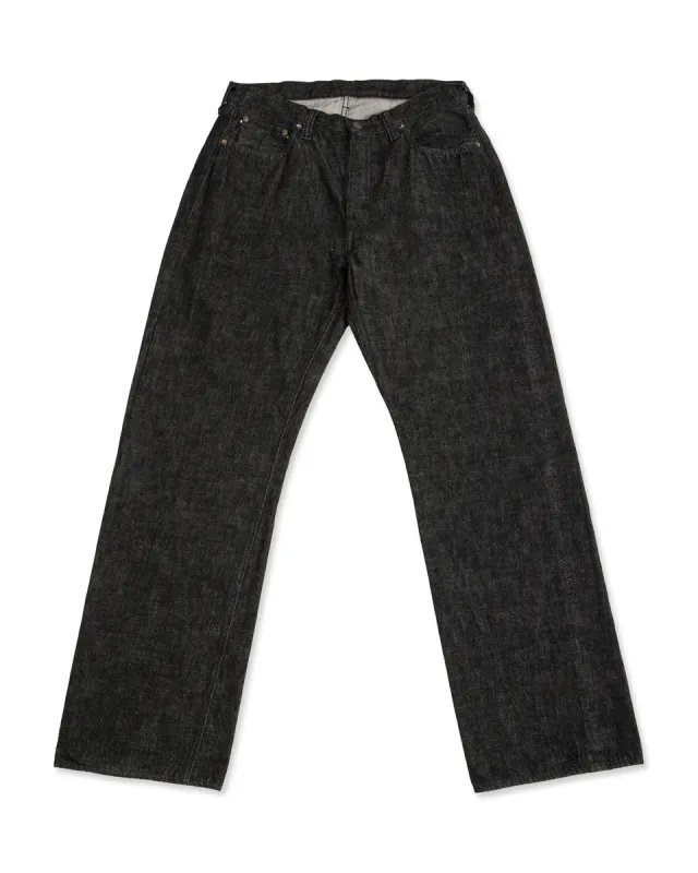 0105BK Wide Black Selvedge Denim - Black sold by Standard and Strange