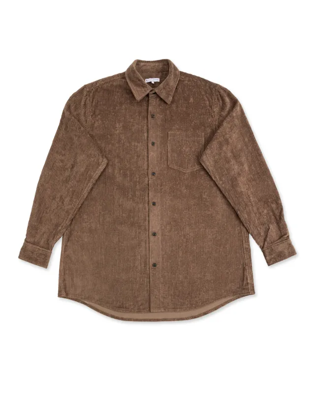 Oversized Shirt - Smoke Italian Cotton Corduroy sold by Standard and Strange
