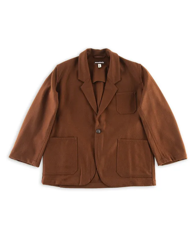 Italian Drop Lapel Jacket - Solid Brown Wool Flannel sold by Standard and Strange