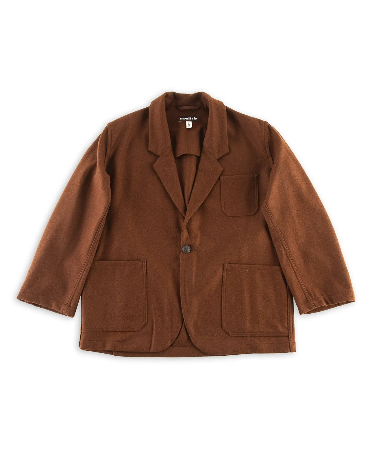 Italian Drop Lapel Jacket - Solid Brown Wool Flannel sold by Standard and Strange