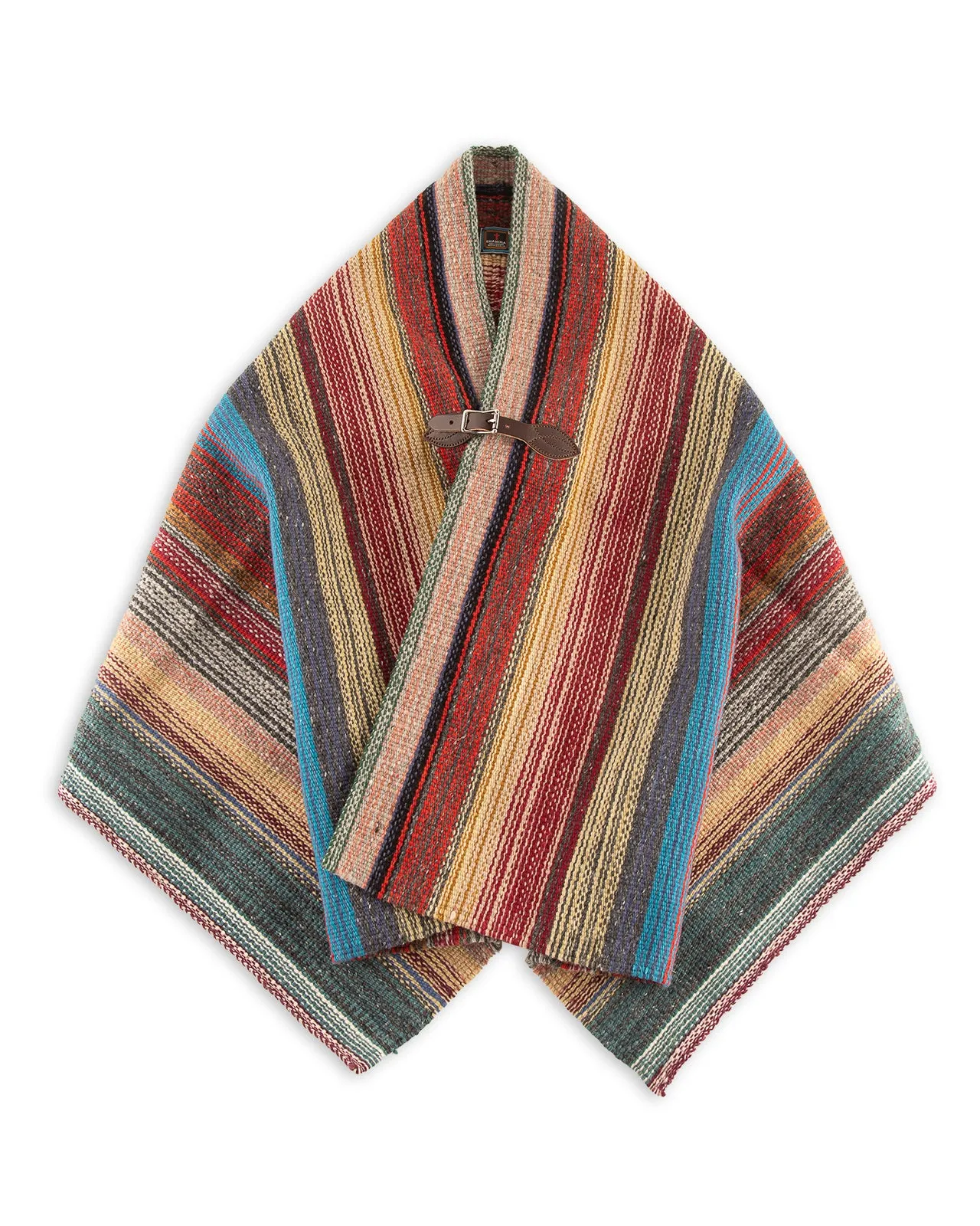 Merino Wool Blanket Poncho - Southwestern Stripe sold by Standard and Strange