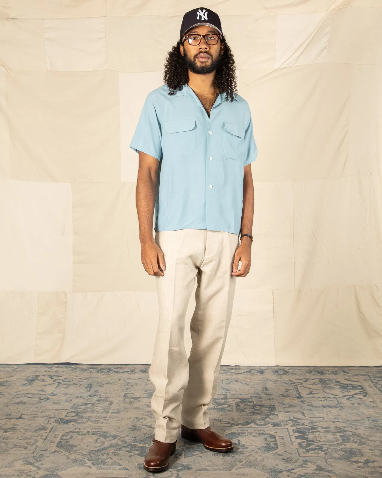Flap Pocket Rayon S/S Shirt - Sax sold by Standard and Strange product image thumbnail 3