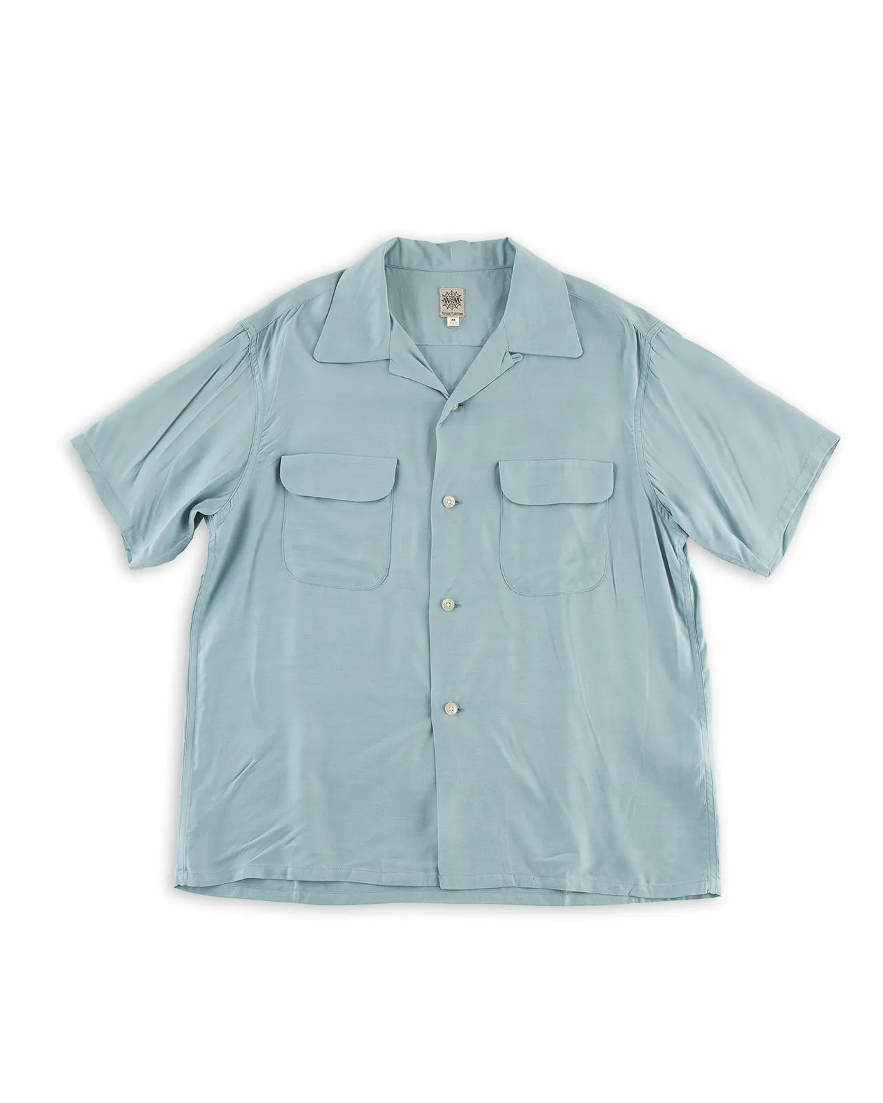 Flap Pocket Rayon S/S Shirt - Sax sold by Standard and Strange