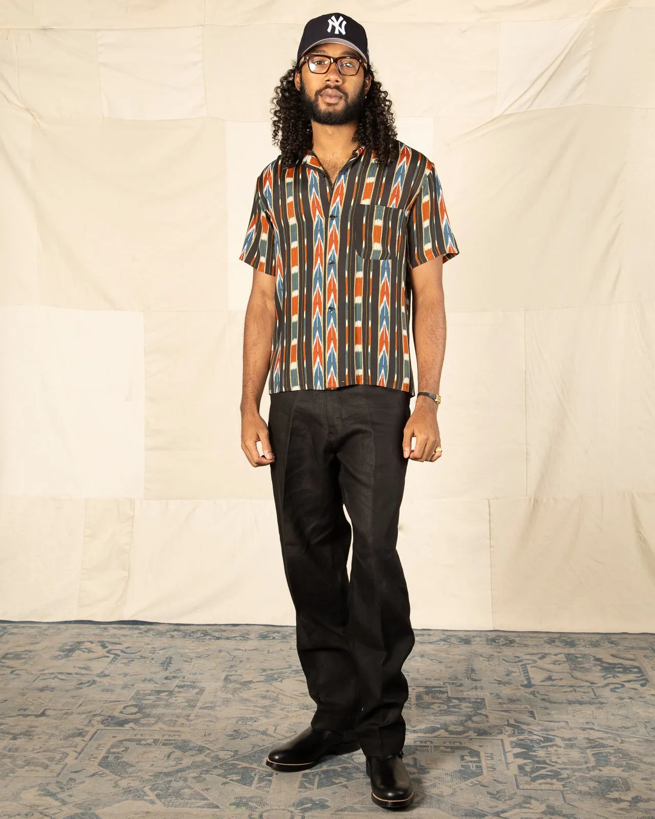 Native Print Rayon Shirt - Black sold by Standard and Strange product image thumbnail 3