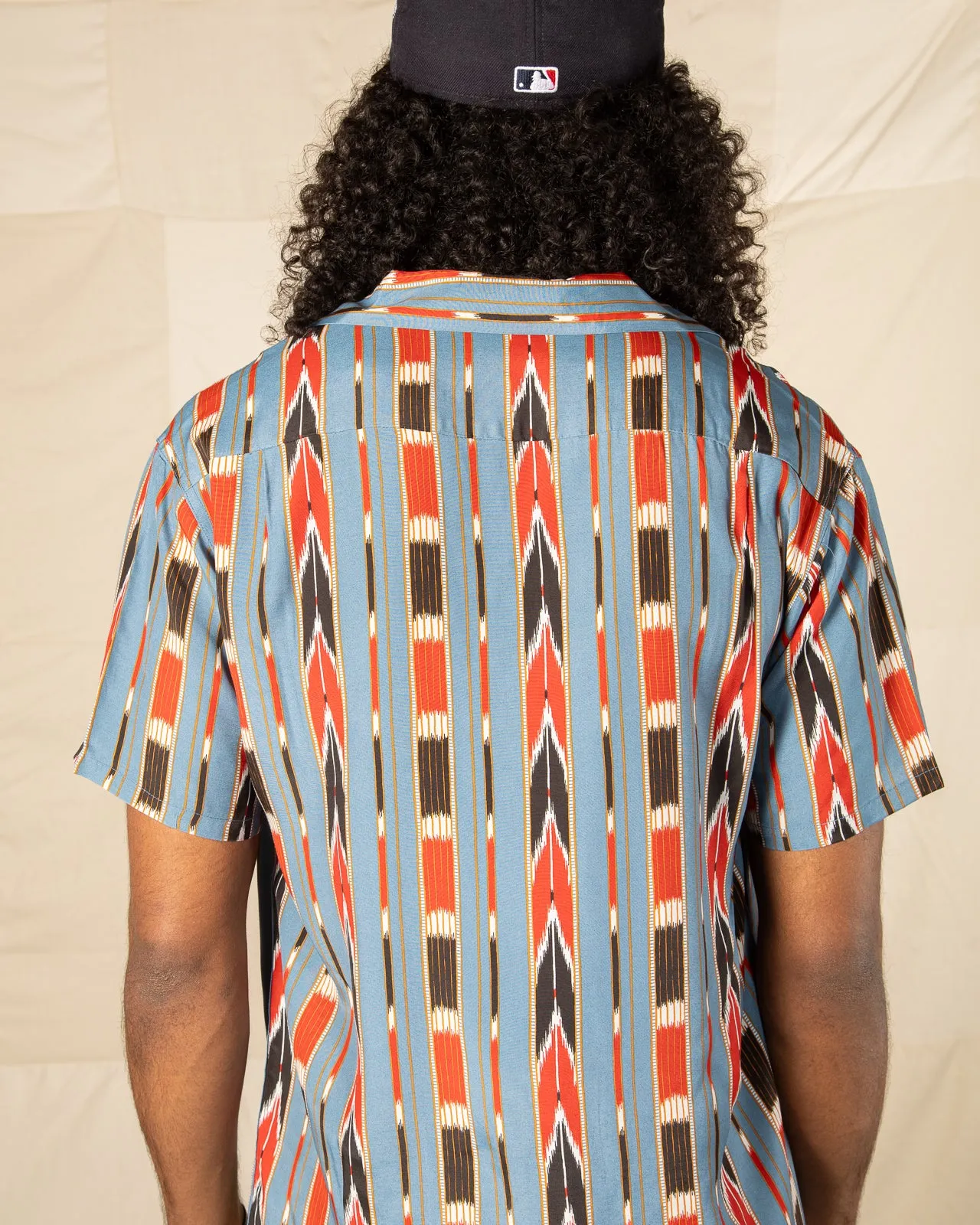 Native Print Rayon Shirt - Sax sold by Standard and Strange product image thumbnail 5
