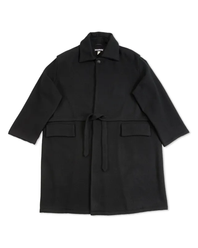 Jute Coat - Black Wool Flannel Vicente sold by Standard and Strange