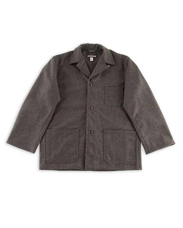 Italian Jail Jacket - Charcoal Melange Wool Flannel sold by Standard and Strange