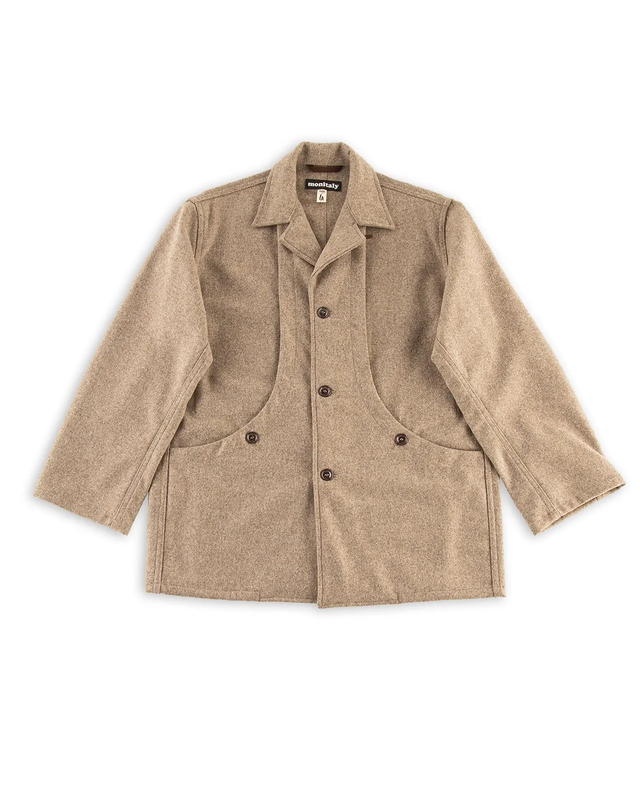 Harvester Jacket - Beige Melange Wool Flannel sold by Standard and Strange