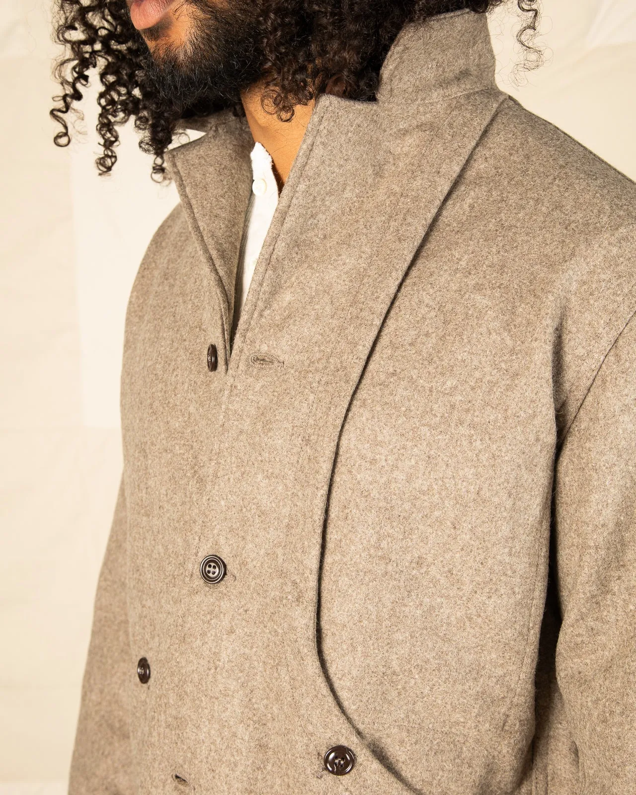 Harvester Jacket - Beige Melange Wool Flannel sold by Standard and Strange product image thumbnail 4