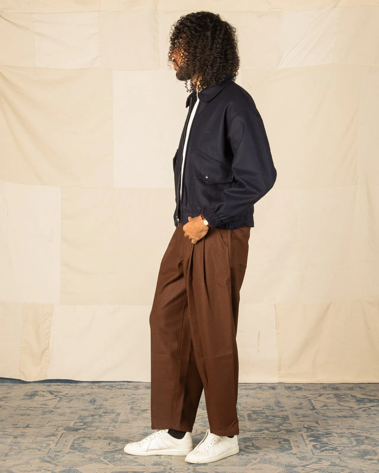 CWE Blouson - Solid Navy Wool Flannel sold by Standard and Strange product image thumbnail 4