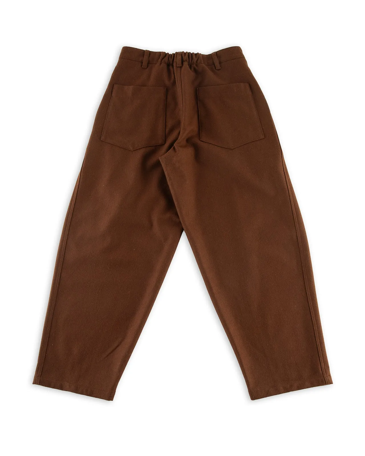 Double Pleat Easy Trouser - Solid Brown Wool Flannel sold by Standard and Strange product image thumbnail 2