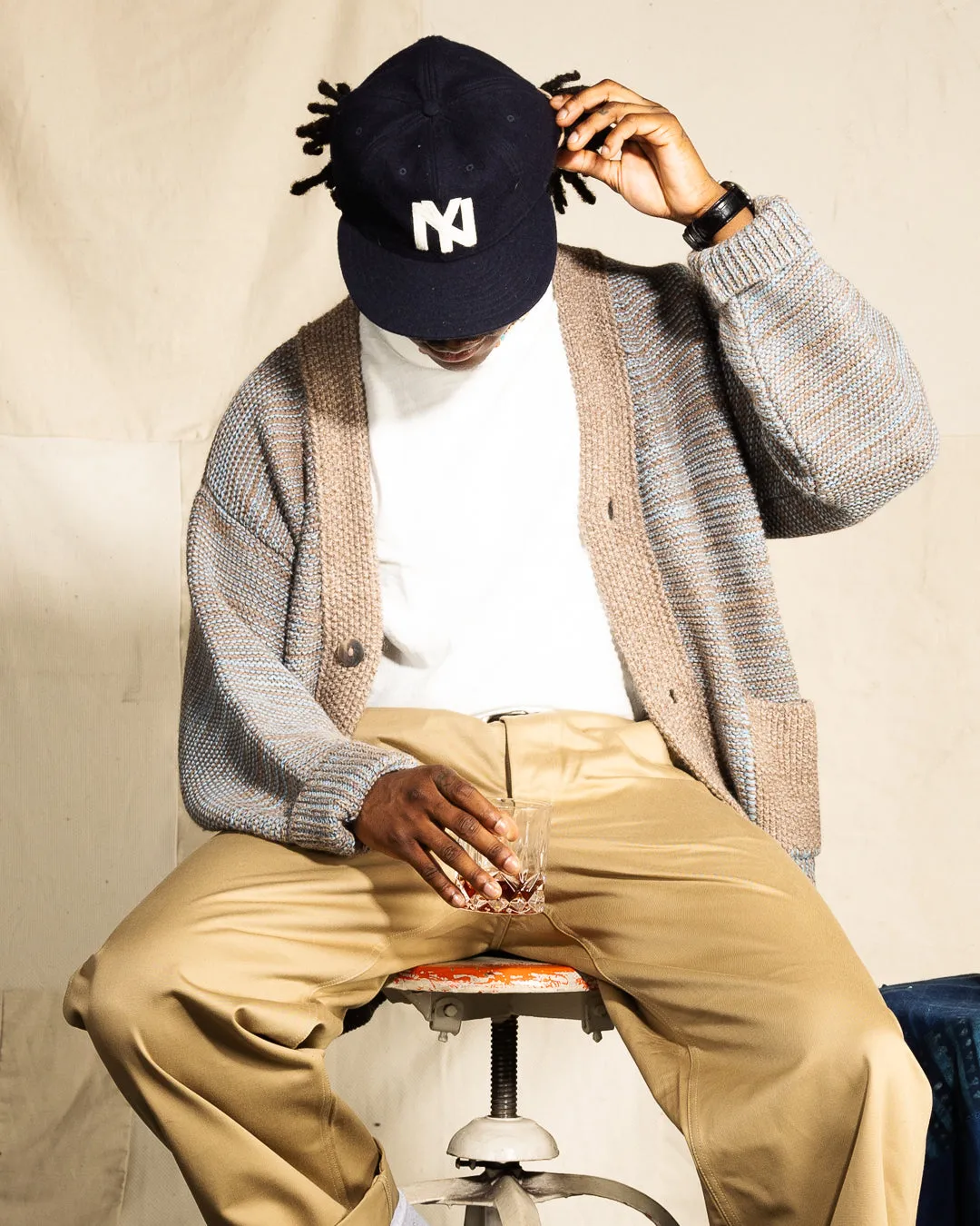 Ren Cardigan - Undyed Brown Alpaca/Medium Indigo sold by Standard and Strange product image thumbnail 5