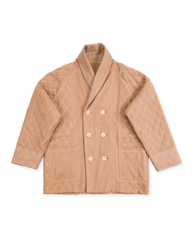 Reversible Shawl Overcoat - Handwoven Desert Acacia Denim/Plaid sold by Standard and Strange