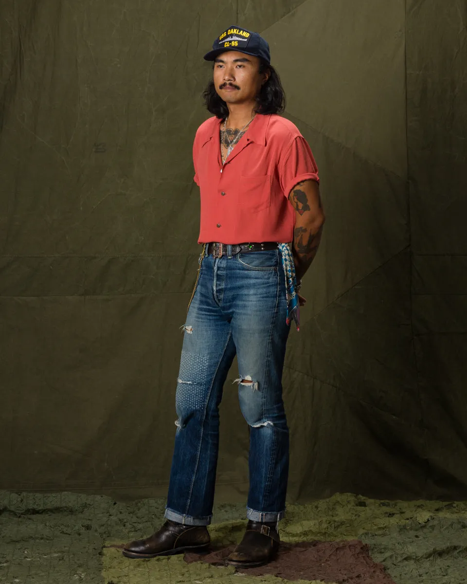 Silk Rayon Open Collar Shirt - Orange sold by Standard and Strange product image thumbnail 3