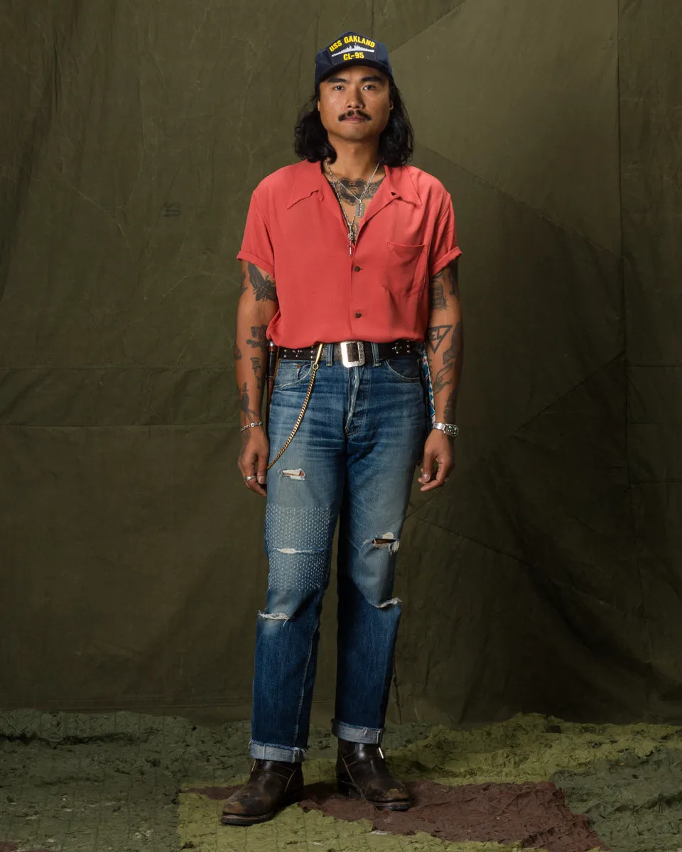 Silk Rayon Open Collar Shirt - Orange sold by Standard and Strange product image thumbnail 4