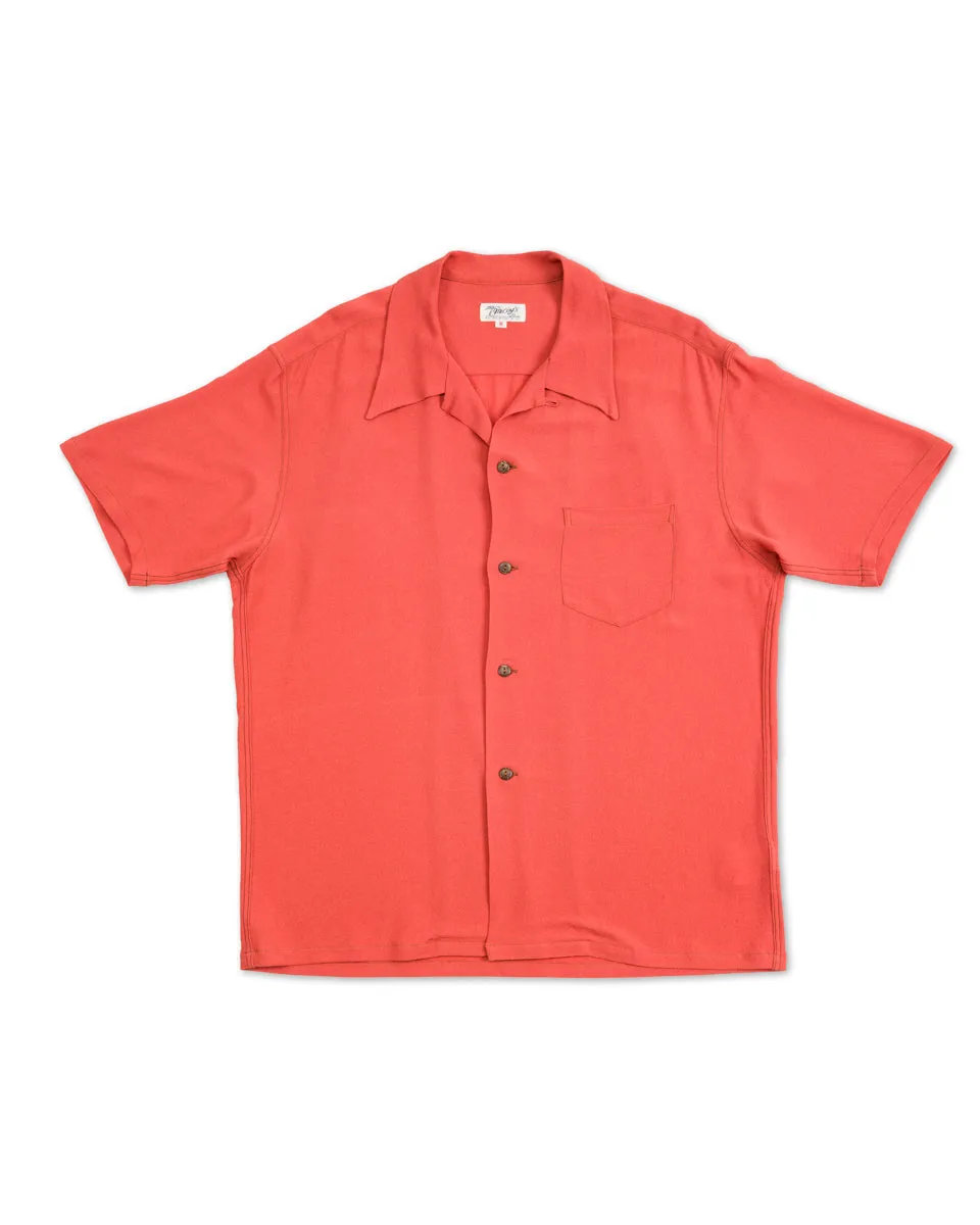 Silk Rayon Open Collar Shirt - Orange sold by Standard and Strange