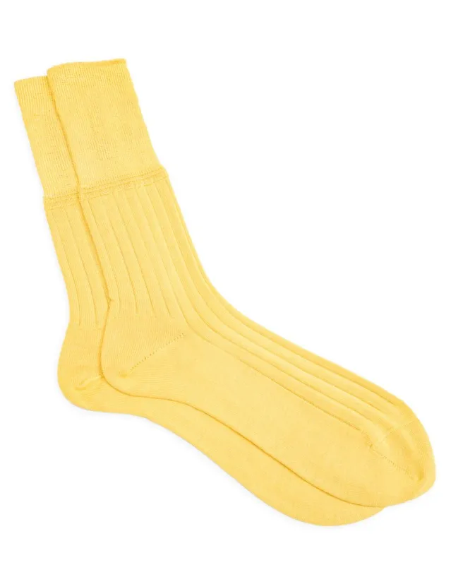 Silk Rib Socks - Citron sold by Standard and Strange