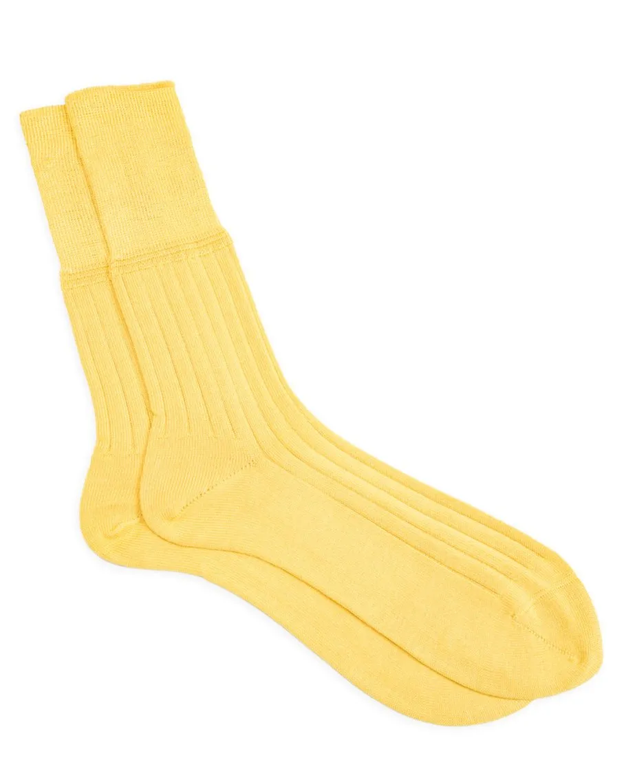 Silk Rib Socks - Citron sold by Standard and Strange