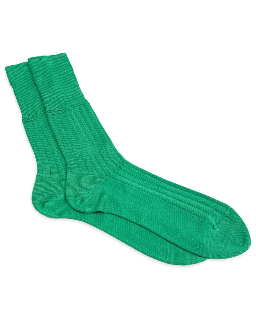 Silk Rib Socks - Teal sold by Standard and Strange