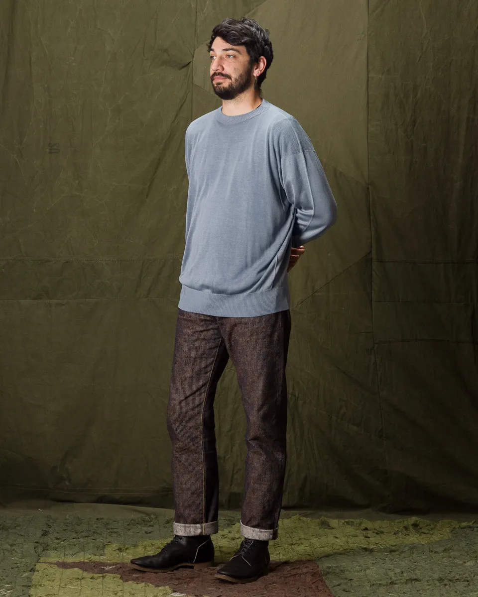 Silk Plain Stitch Crewneck L/S - Blue Stone 10 sold by Standard and Strange product image thumbnail 3