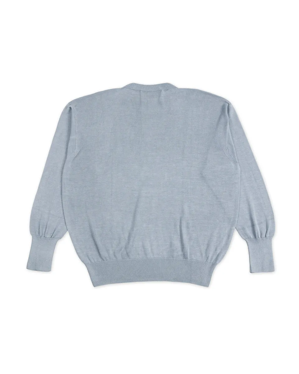 Silk Plain Stitch Crewneck L/S - Blue Stone 10 sold by Standard and Strange product image thumbnail 2