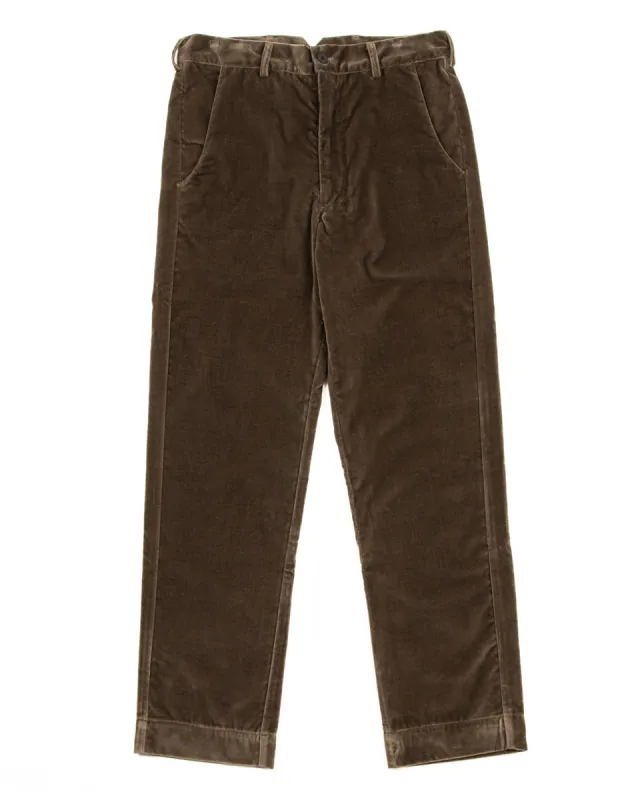 Buckle Back Pant - Walnut Velvet sold by Standard and Strange