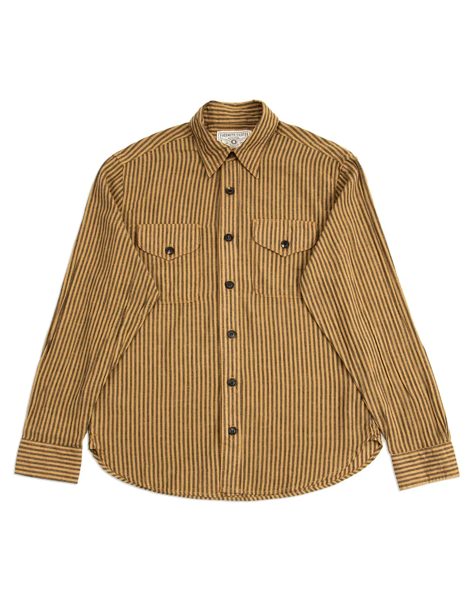 Wells Workshirt - Gold Stripe sold by Standard and Strange