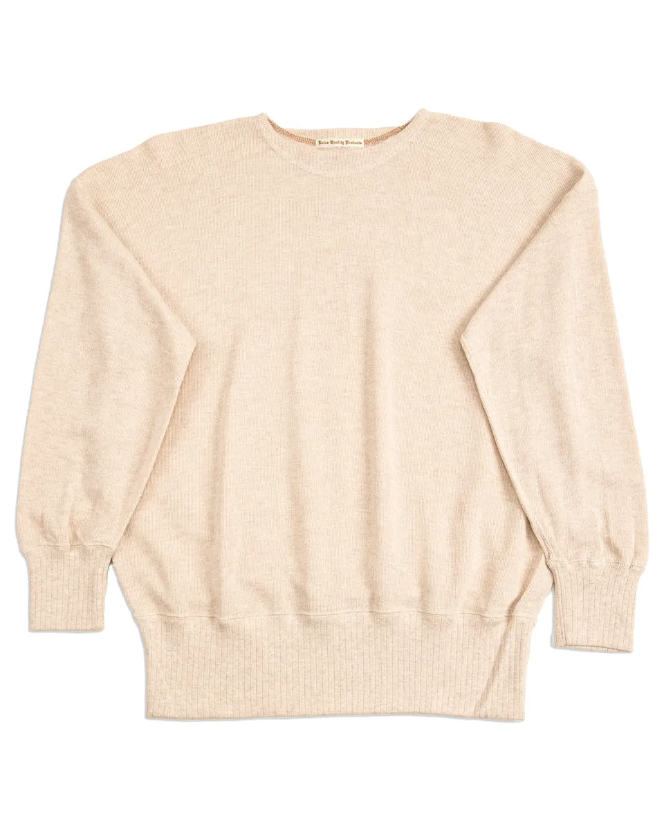 Extra Cotton Jersey Crewneck L/S - Ecru sold by Standard and Strange