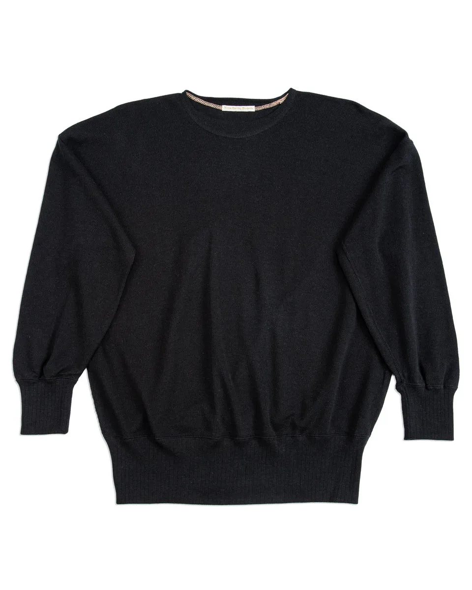 Extra Cotton Jersey Crewneck L/S - Black sold by Standard and Strange
