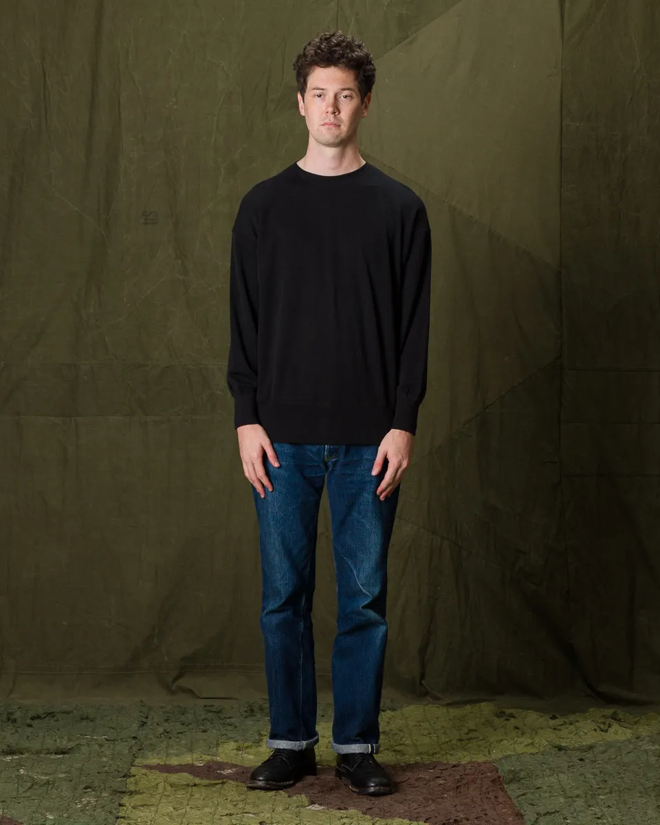 Extra Cotton Jersey Crewneck L/S - Black sold by Standard and Strange product image thumbnail 5