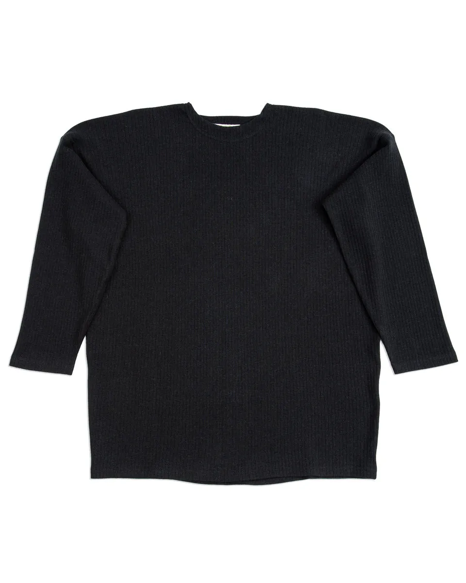 Extra Cotton Rib Crewneck L/S - Black sold by Standard and Strange