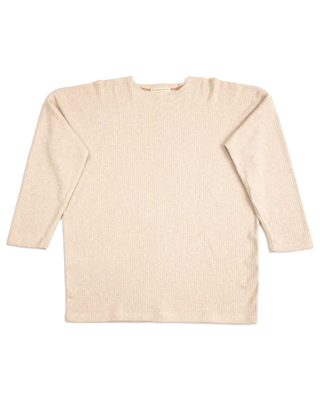 Extra Cotton Rib Crewneck L/S - Ecru sold by Standard and Strange