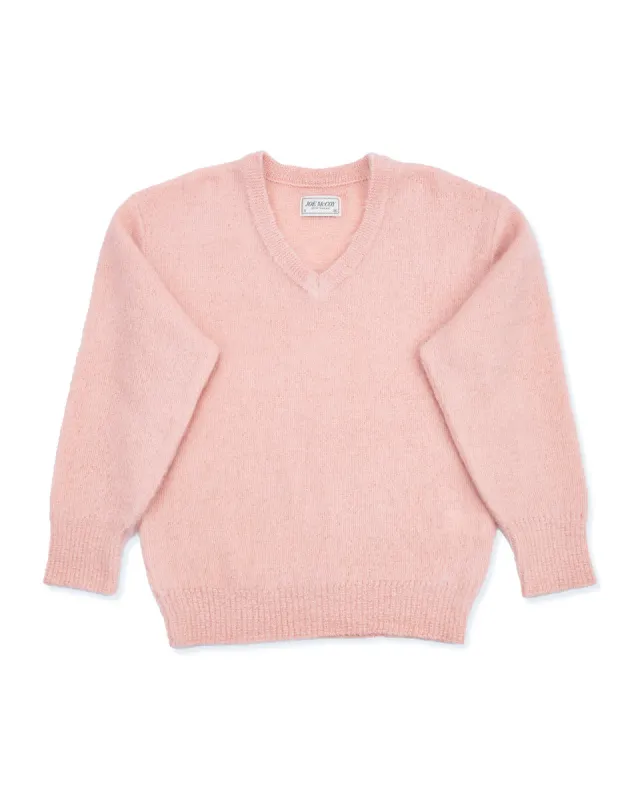 Joe McCoy Mohair V-Neck Sweater - Flamingo sold by Standard and Strange